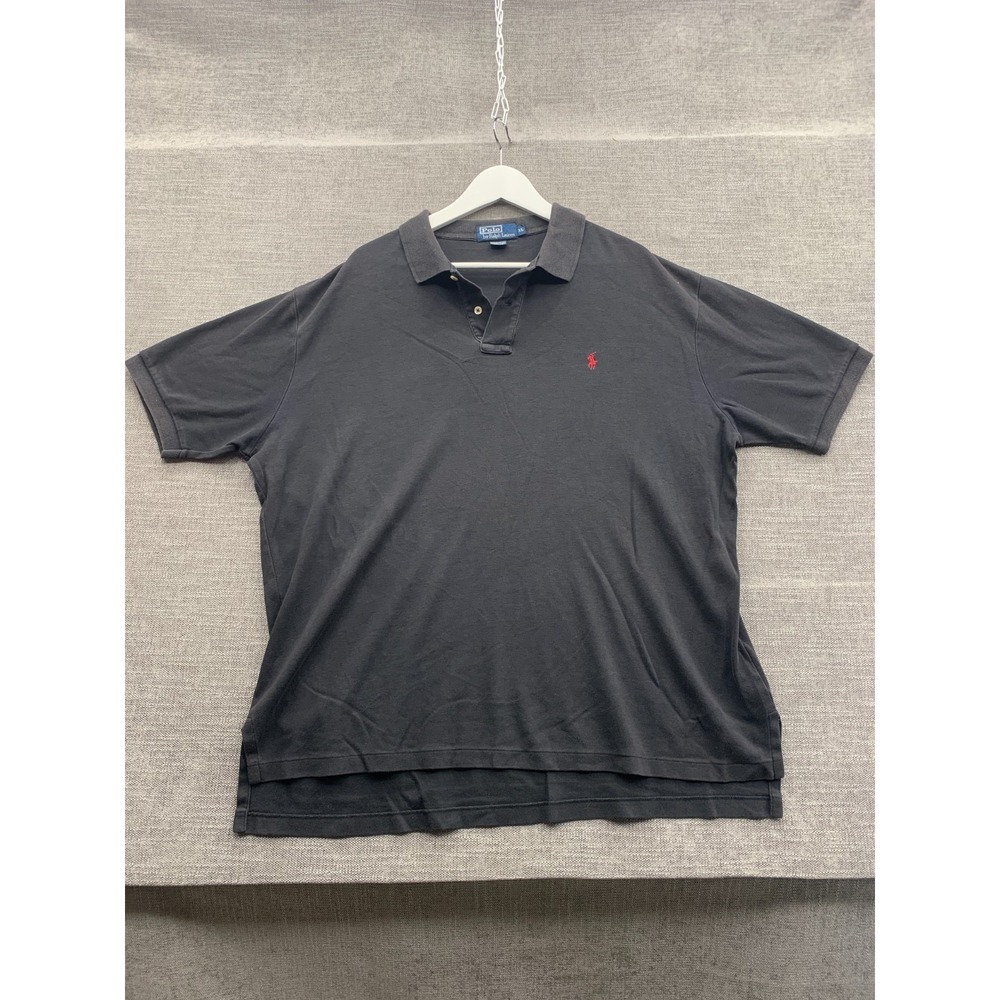 Polo Ralph Lauren Polo Shirt Mens XL Black Cotton 2 Button Placket Golf Tennis